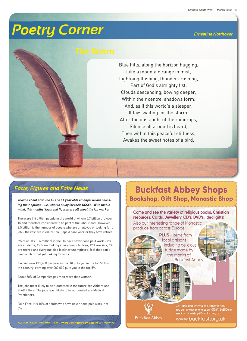 Mar 2020 edition of the Catholic South West Mar 2020 edition of the Catholic South West