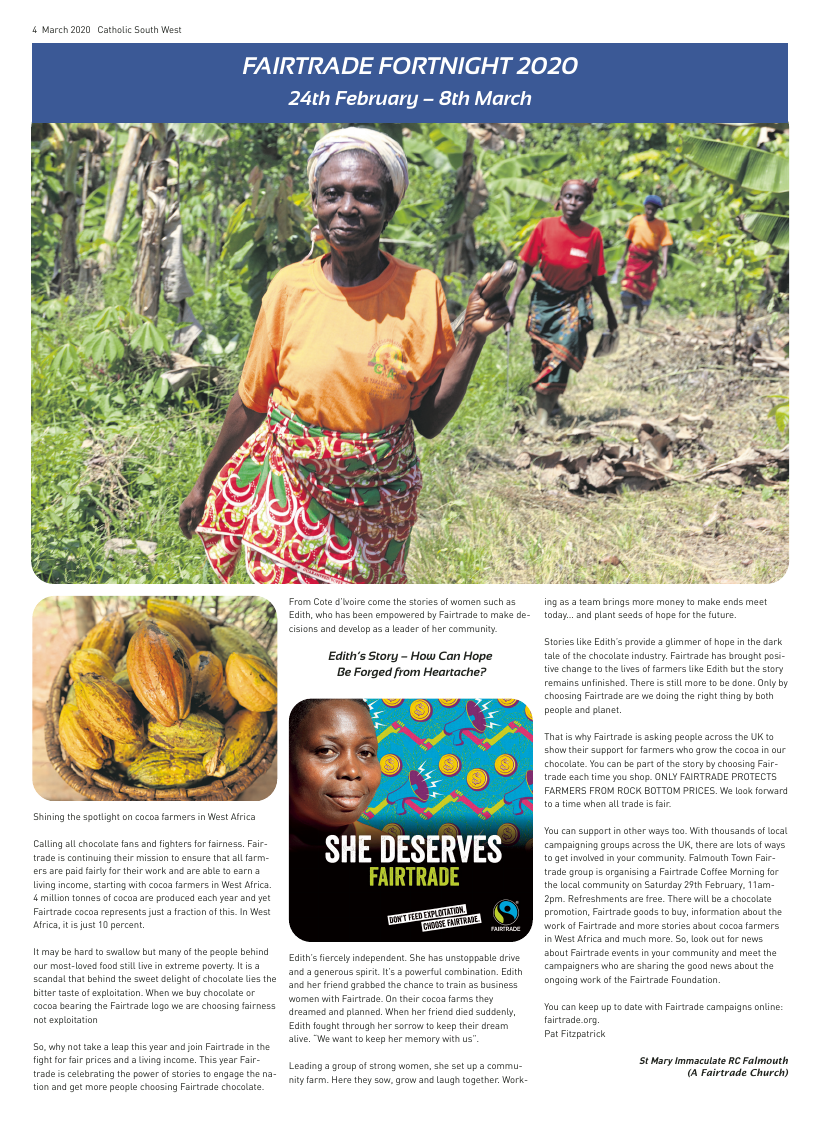 Mar 2020 edition of the Catholic South West Mar 2020 edition of the Catholic South West