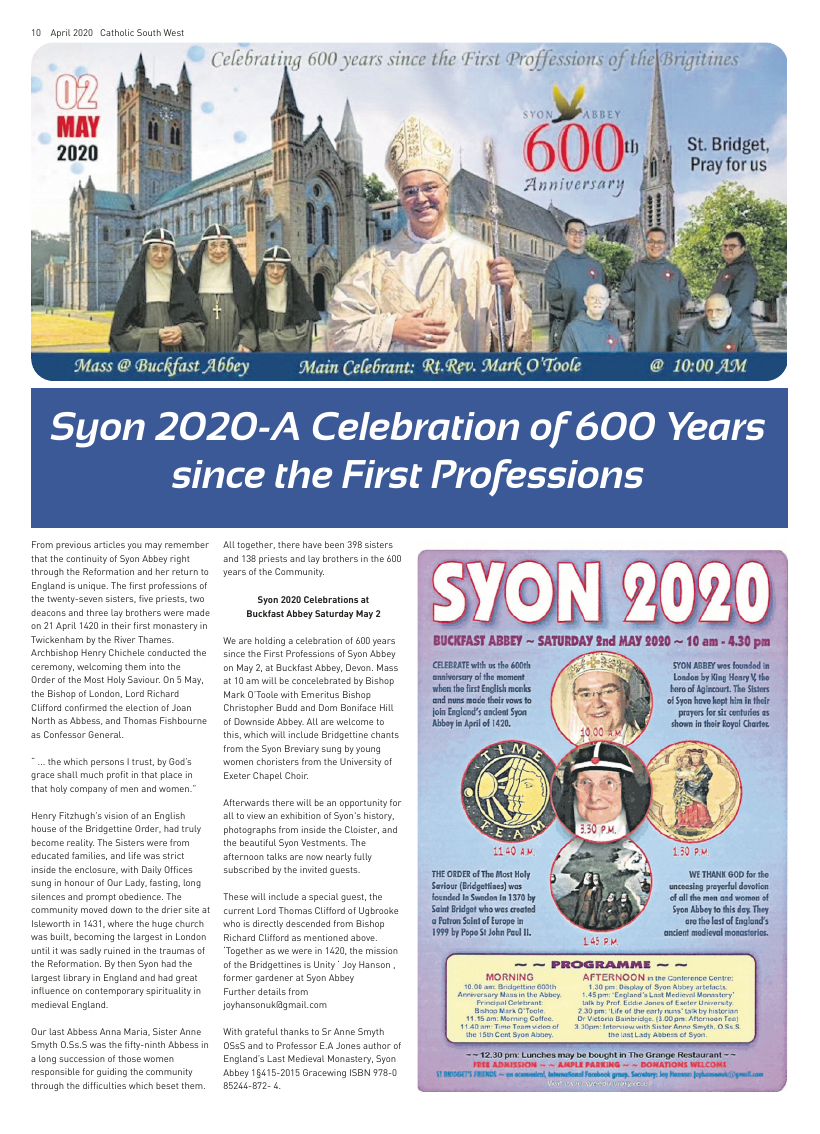 Apr 2020 edition of the Catholic South West