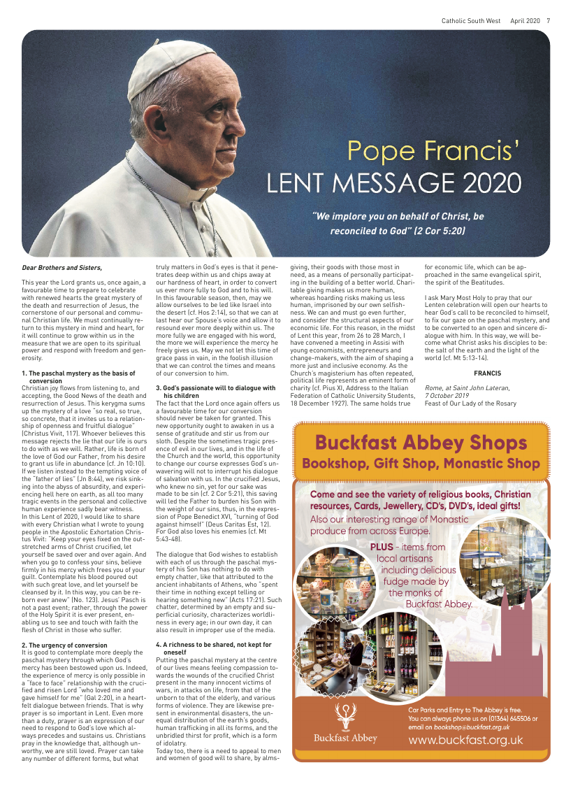 Apr 2020 edition of the Catholic South West