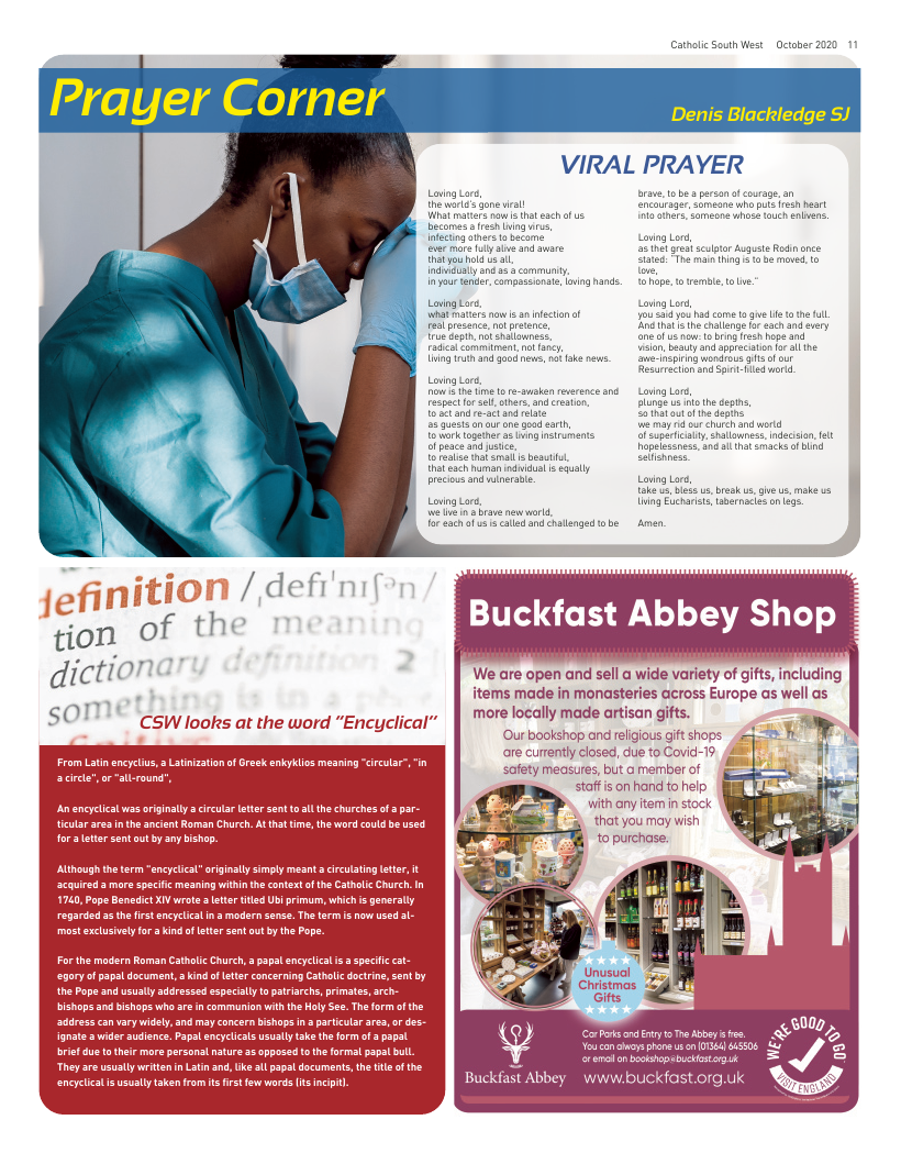 Sept 2020 edition of the Catholic South West Sept 2020 edition of the Catholic South West