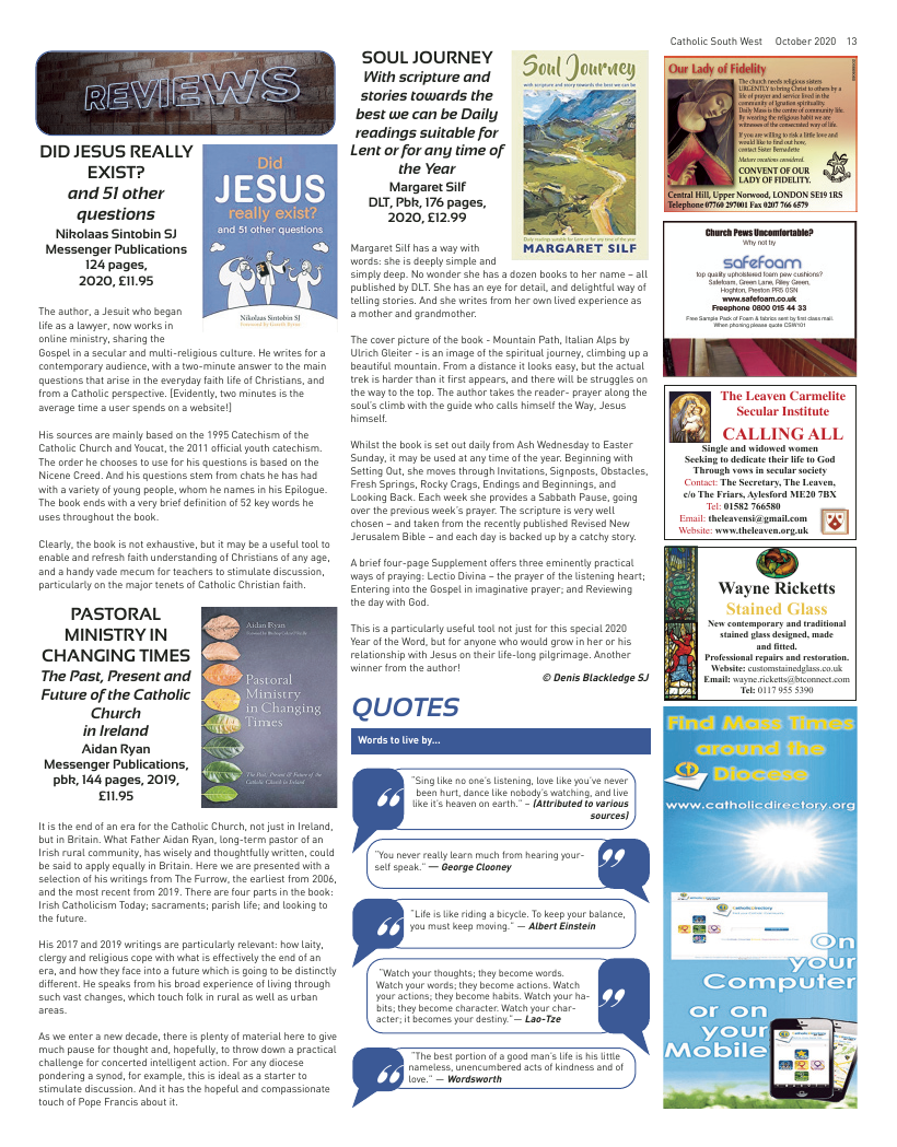 Sept 2020 edition of the Catholic South West Sept 2020 edition of the Catholic South West