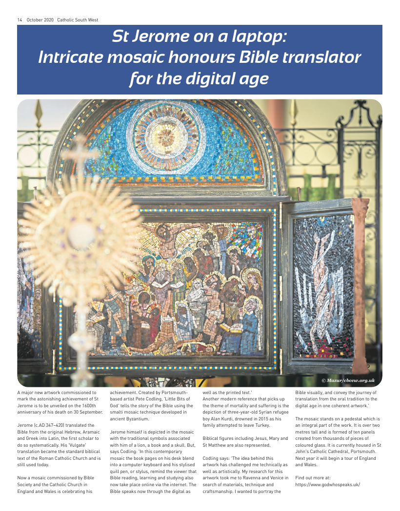 Sept 2020 edition of the Catholic South West Sept 2020 edition of the Catholic South West