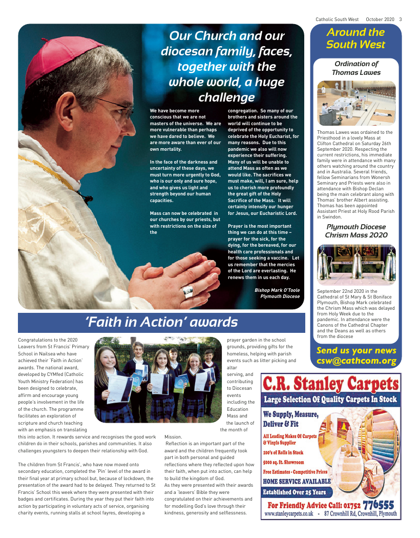 Sept 2020 edition of the Catholic South West Sept 2020 edition of the Catholic South West