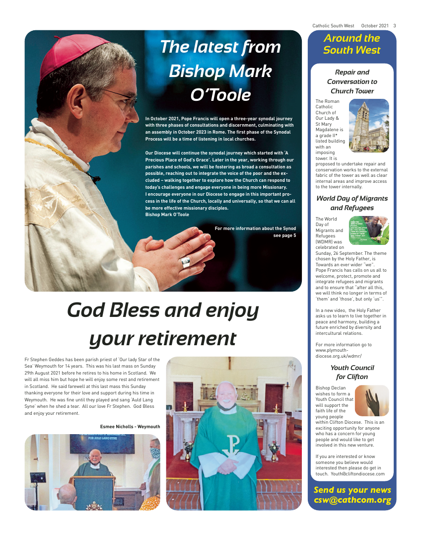 Oct 2021 edition of the Catholic South West Oct 2021 edition of the Catholic South West