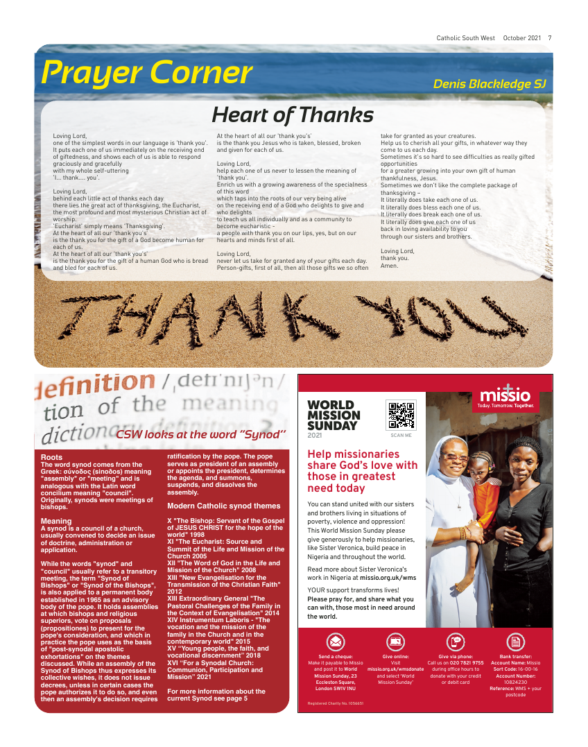 Oct 2021 edition of the Catholic South West Oct 2021 edition of the Catholic South West