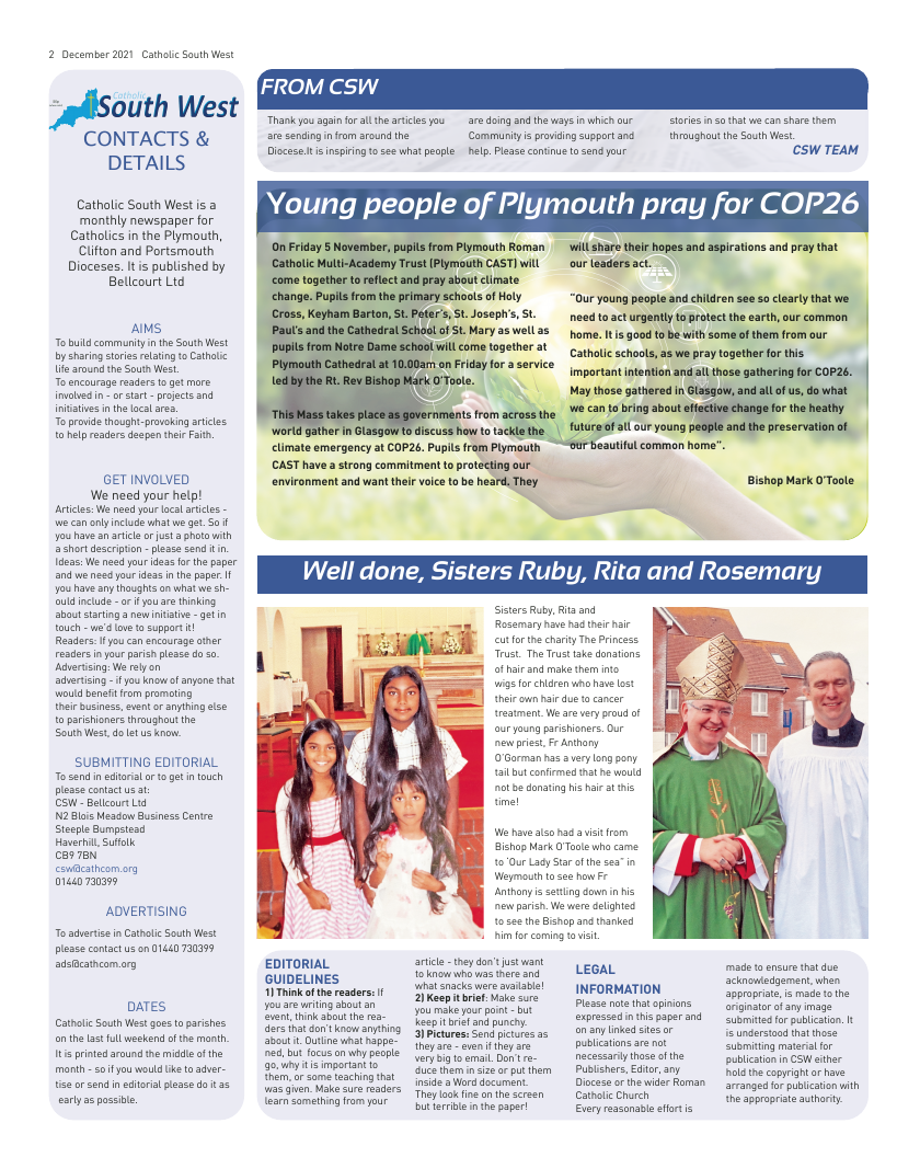 Dec 2021 edition of the Catholic South West