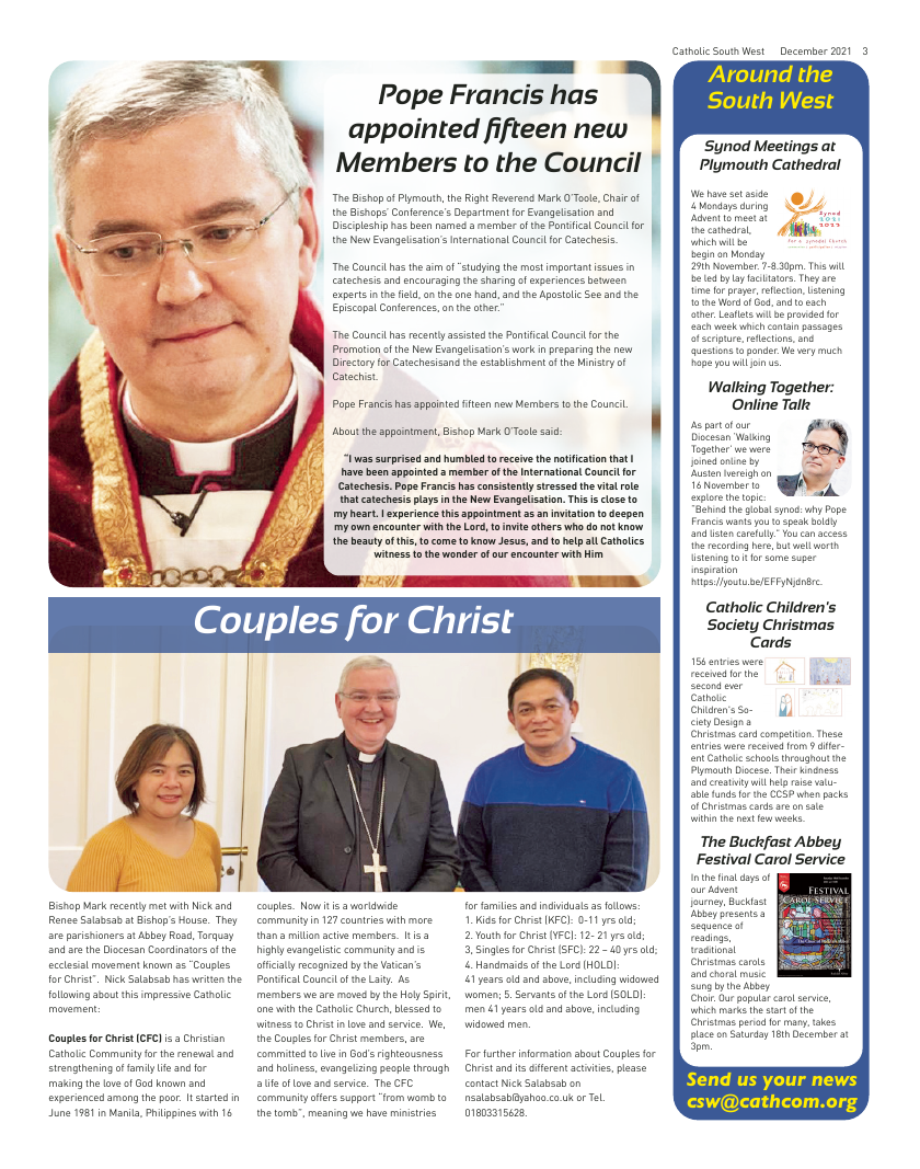 Dec 2021 edition of the Catholic South West