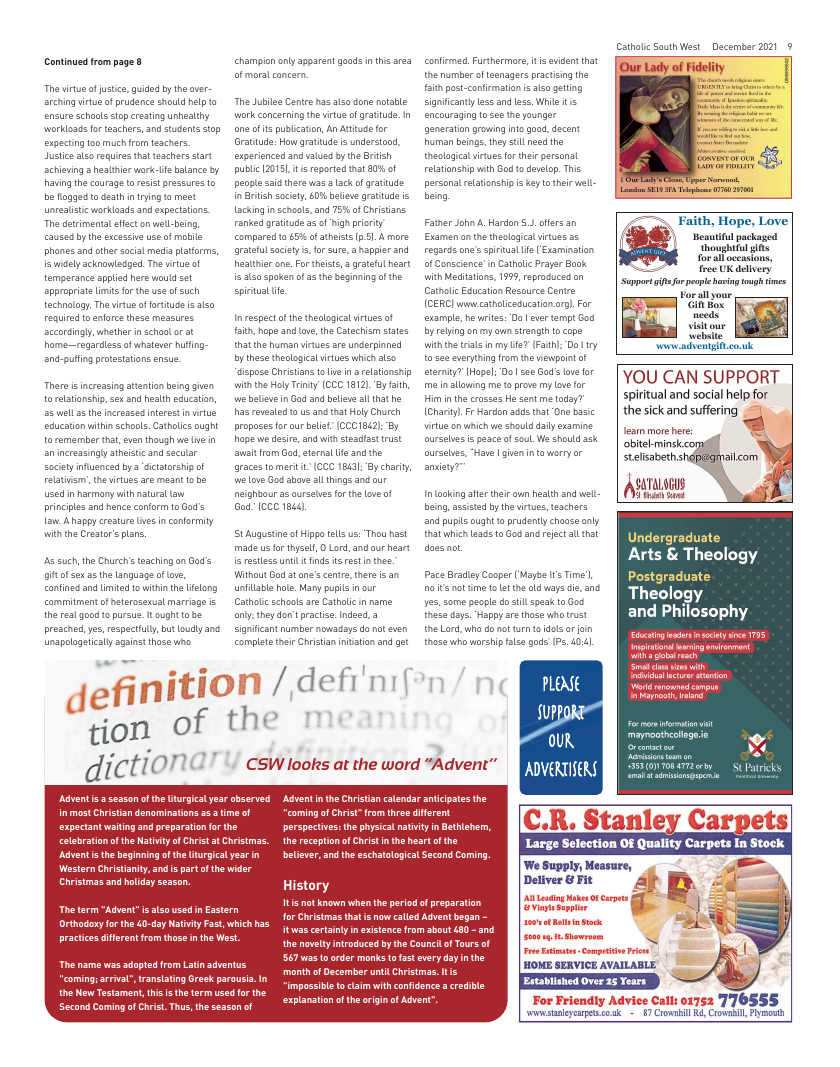 Dec 2021 edition of the Catholic South West