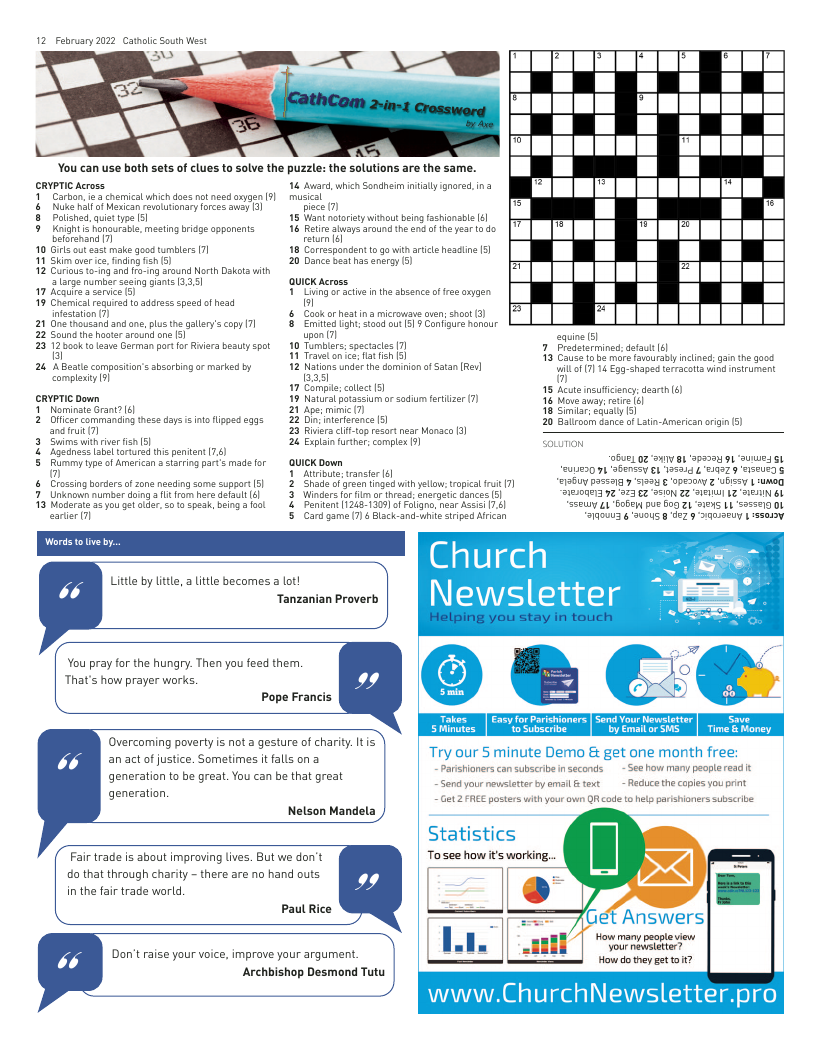 Feb 2022 edition of the Catholic South West