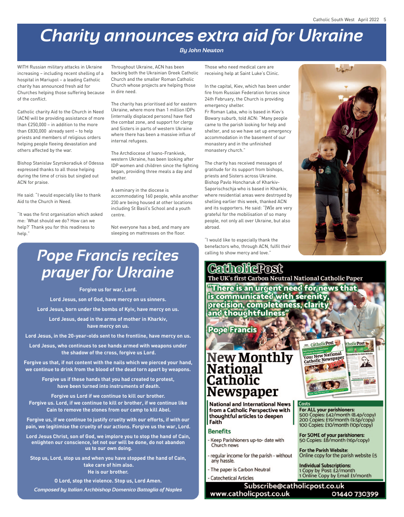 Apr 2022 edition of the Catholic South West