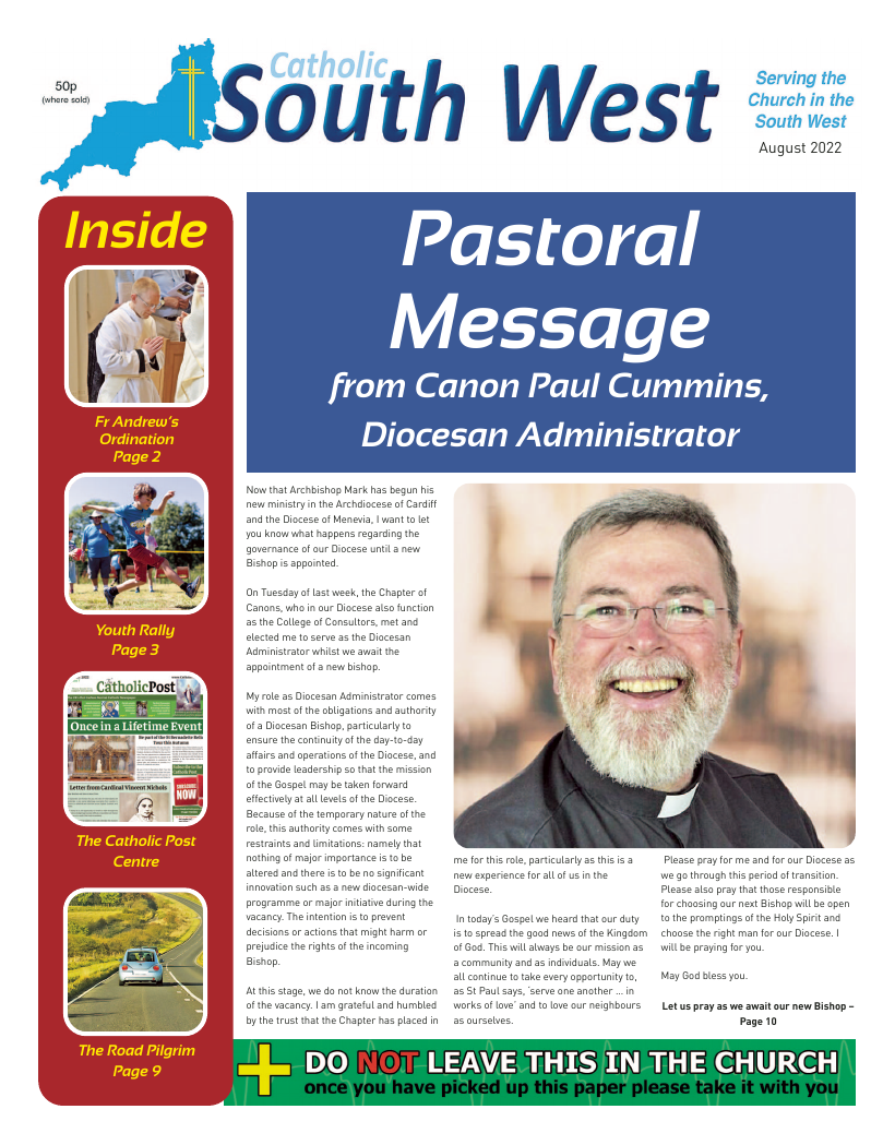 Aug 2022 edition of the Catholic South West