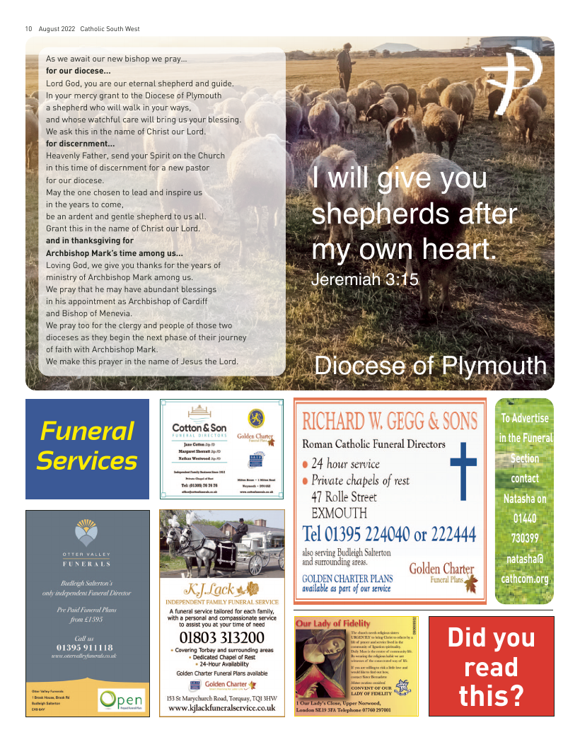 Aug 2022 edition of the Catholic South West
