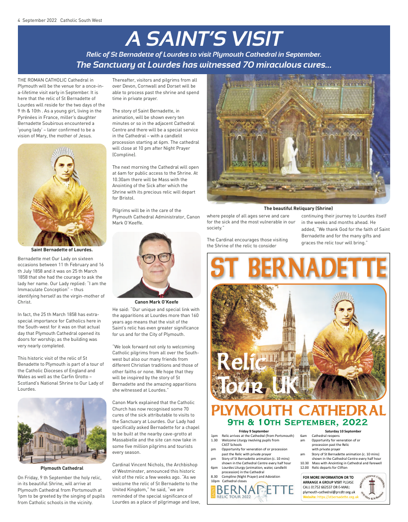 Sept 2022 edition of the Catholic South West