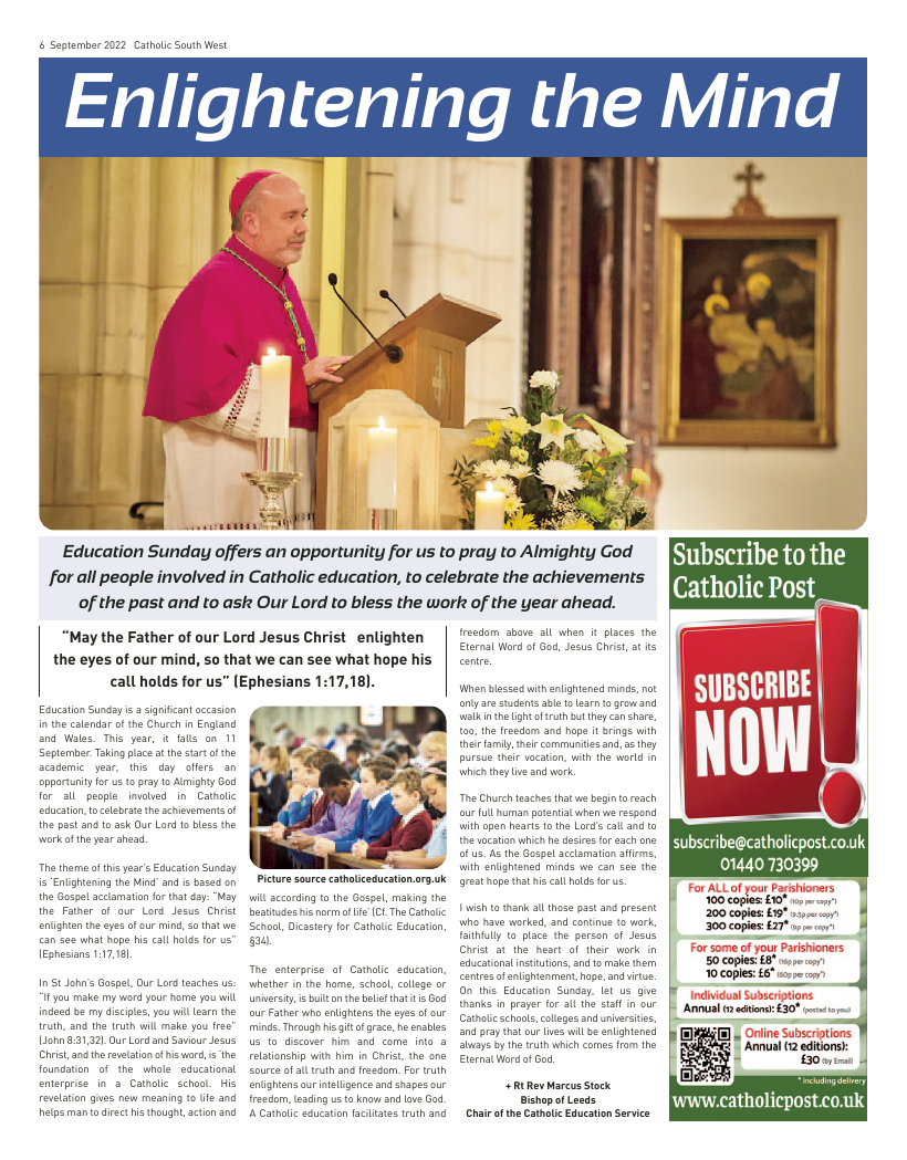 Sept 2022 edition of the Catholic South West