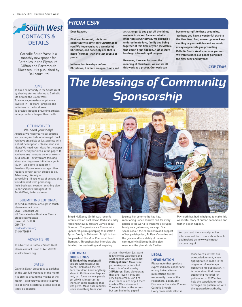 Dec 2022 edition of the Catholic South West