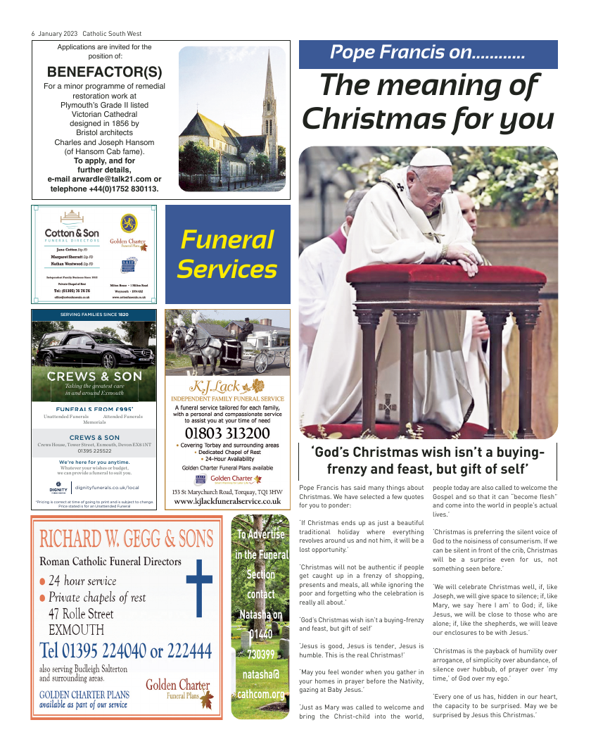 Dec 2022 edition of the Catholic South West