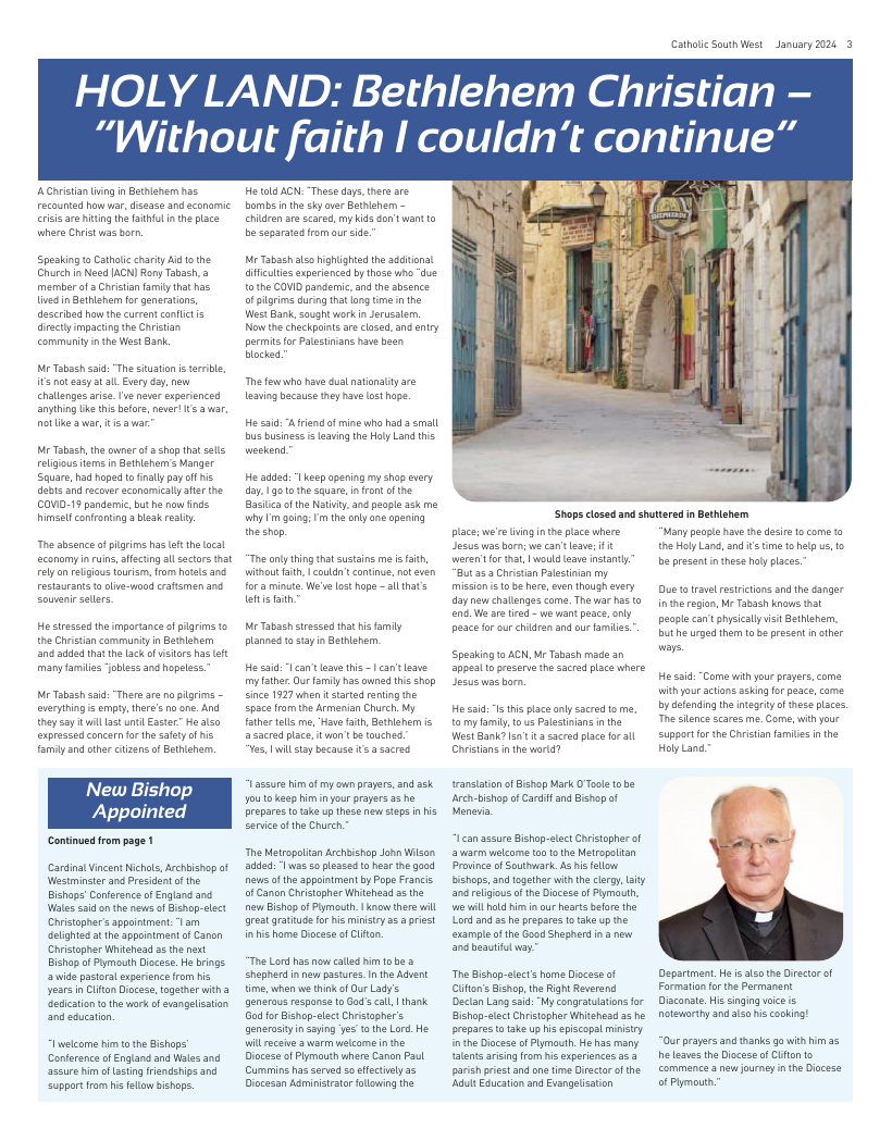 Jan 2024 edition of the Catholic South West