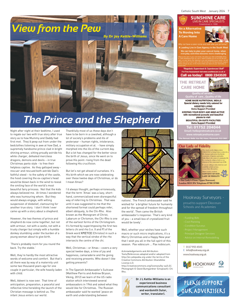 Jan 2024 edition of the Catholic South West