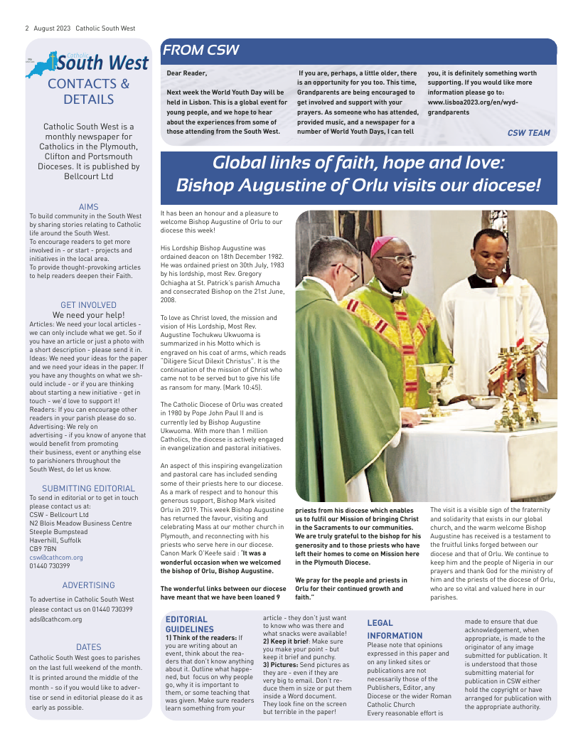 Aug 2023 edition of the Catholic South West