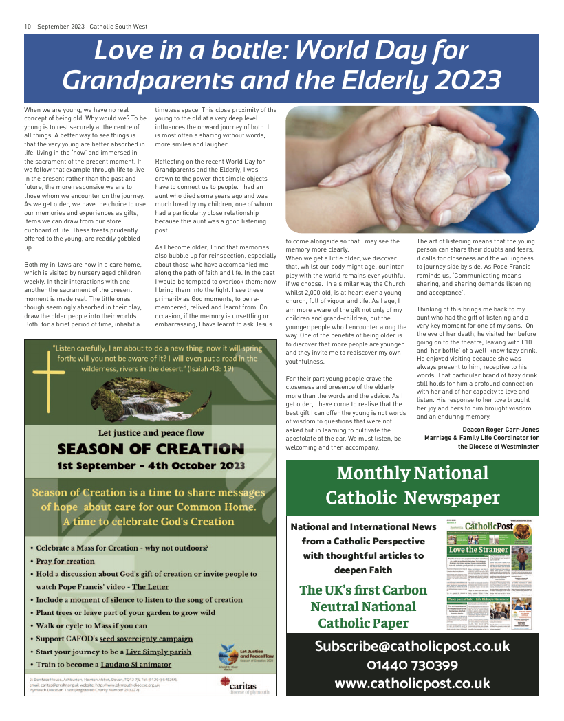 Sept 2023 edition of the Catholic South West