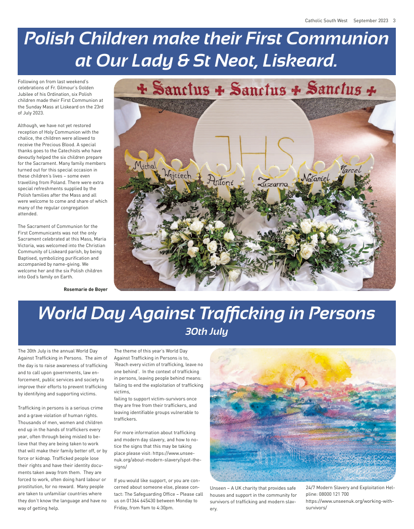 Sept 2023 edition of the Catholic South West