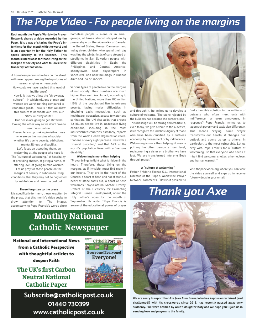 Oct 2023 edition of the Catholic South West