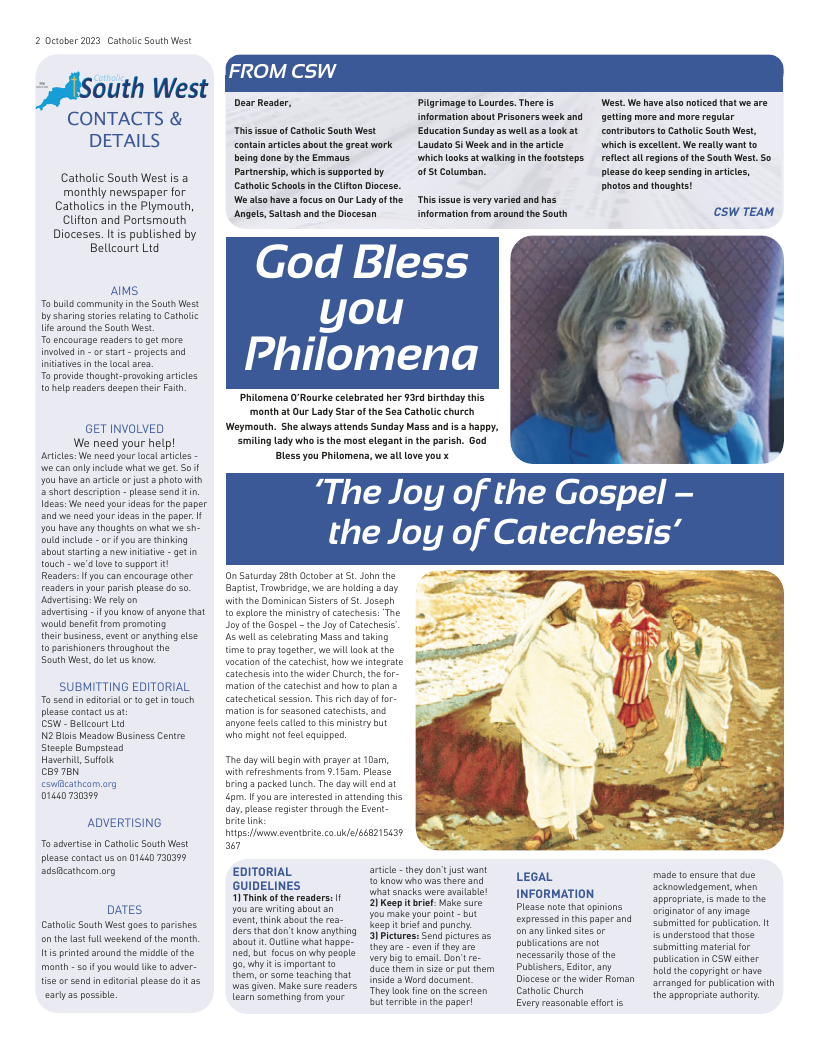 Oct 2023 edition of the Catholic South West