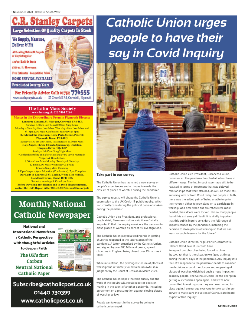 Nov 2023 edition of the Catholic South West