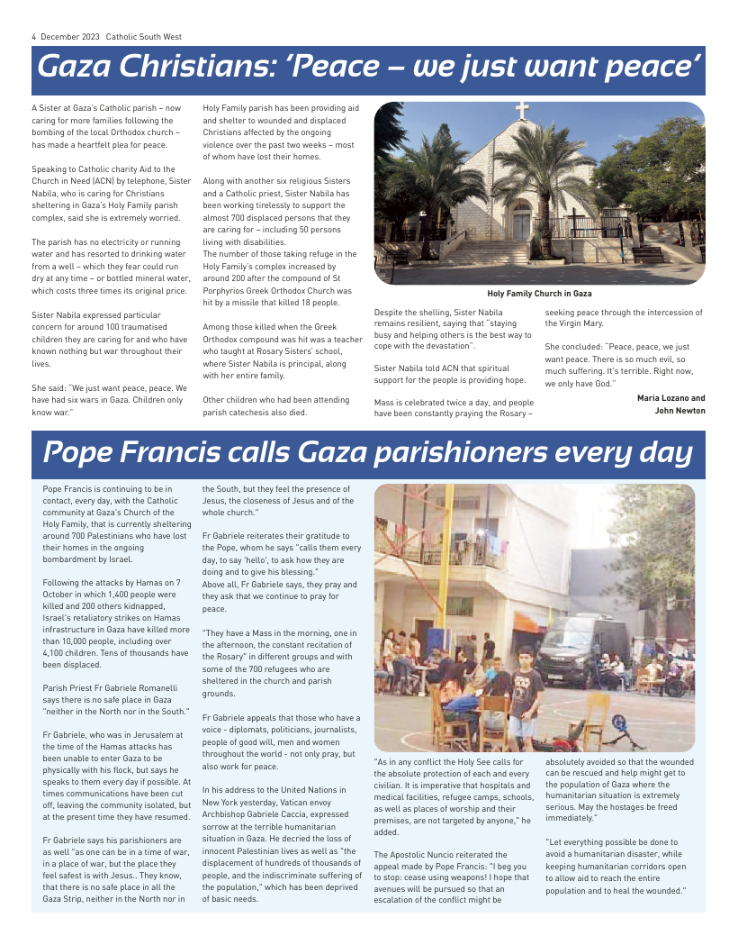 Dec 2023 edition of the Catholic South West