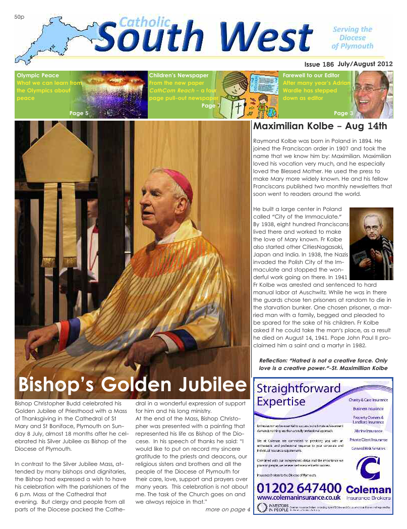 Jul/Aug 2012 edition of the Catholic South West