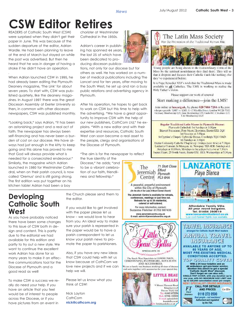 Jul/Aug 2012 edition of the Catholic South West