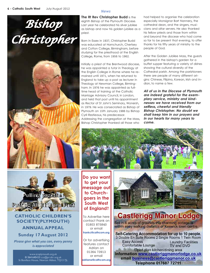 Jul/Aug 2012 edition of the Catholic South West