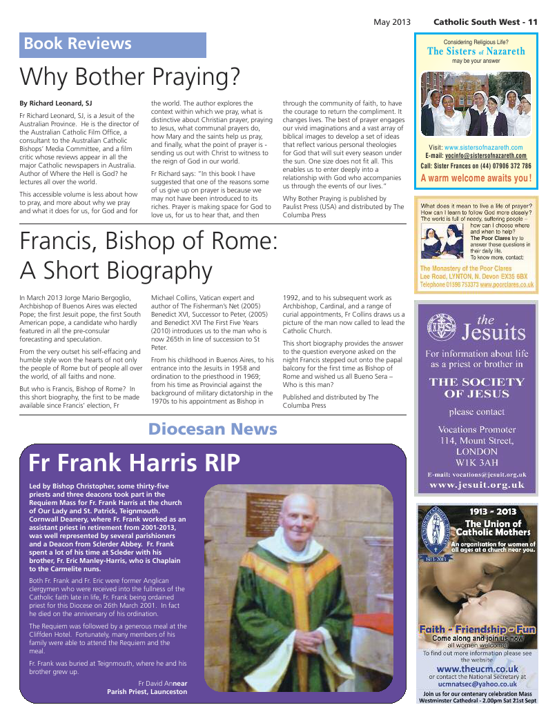 May 2013 edition of the Catholic South West