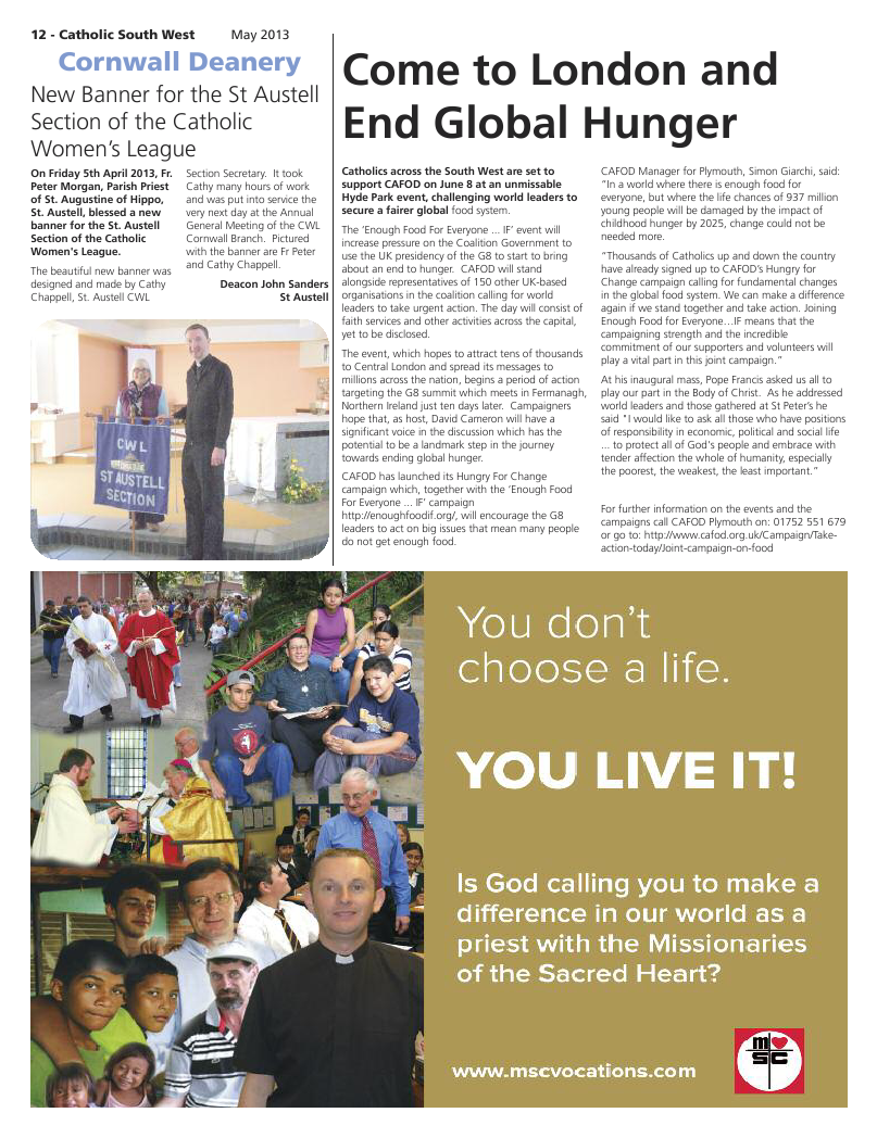 May 2013 edition of the Catholic South West