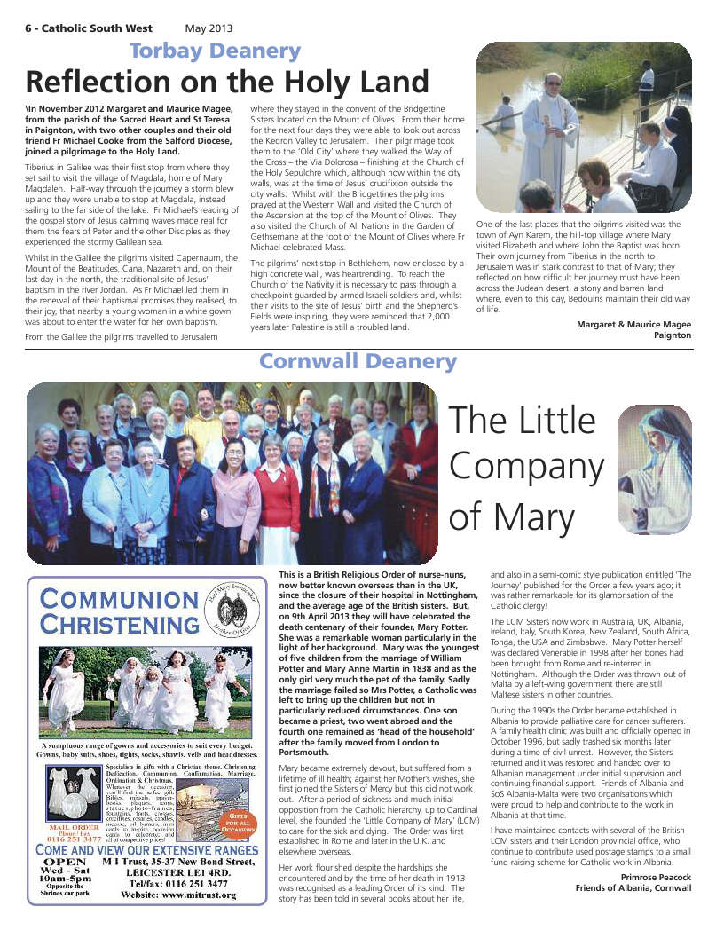 May 2013 edition of the Catholic South West