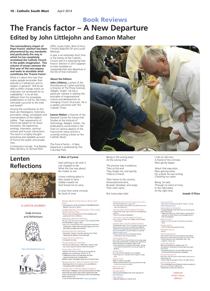 Apr 2014 edition of the Catholic South West