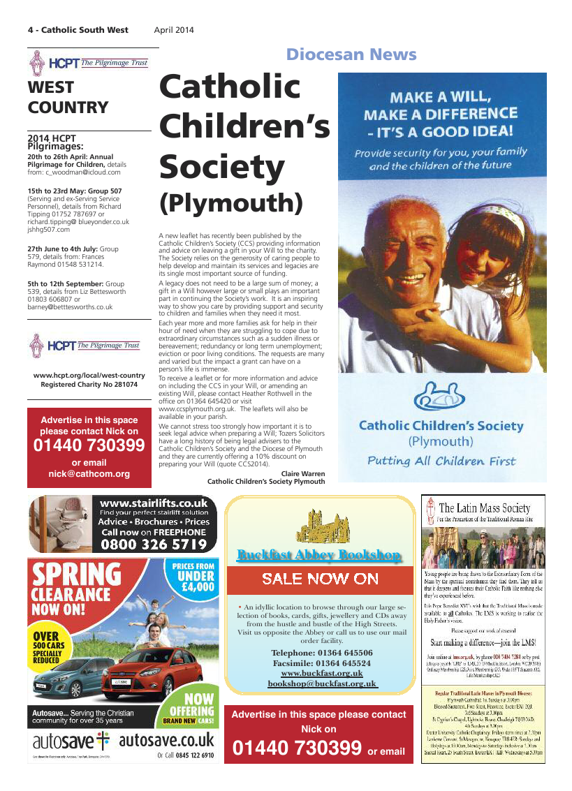 Apr 2014 edition of the Catholic South West