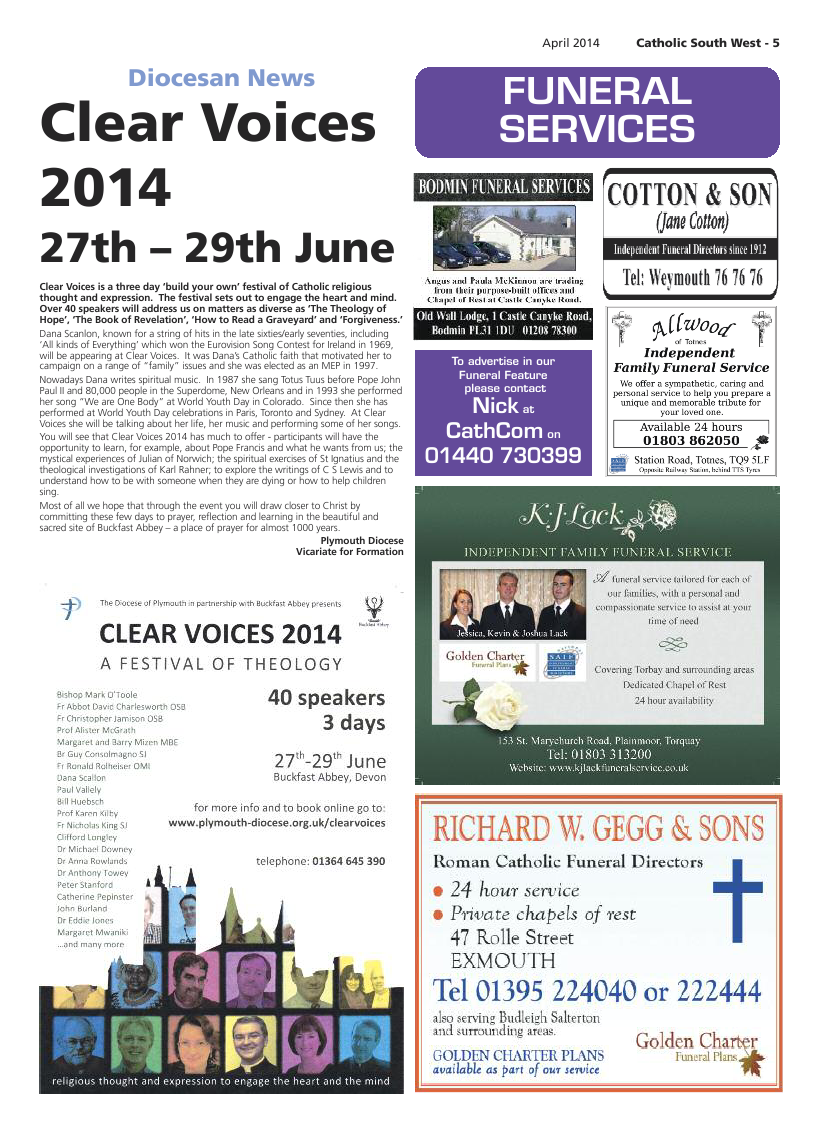 Apr 2014 edition of the Catholic South West