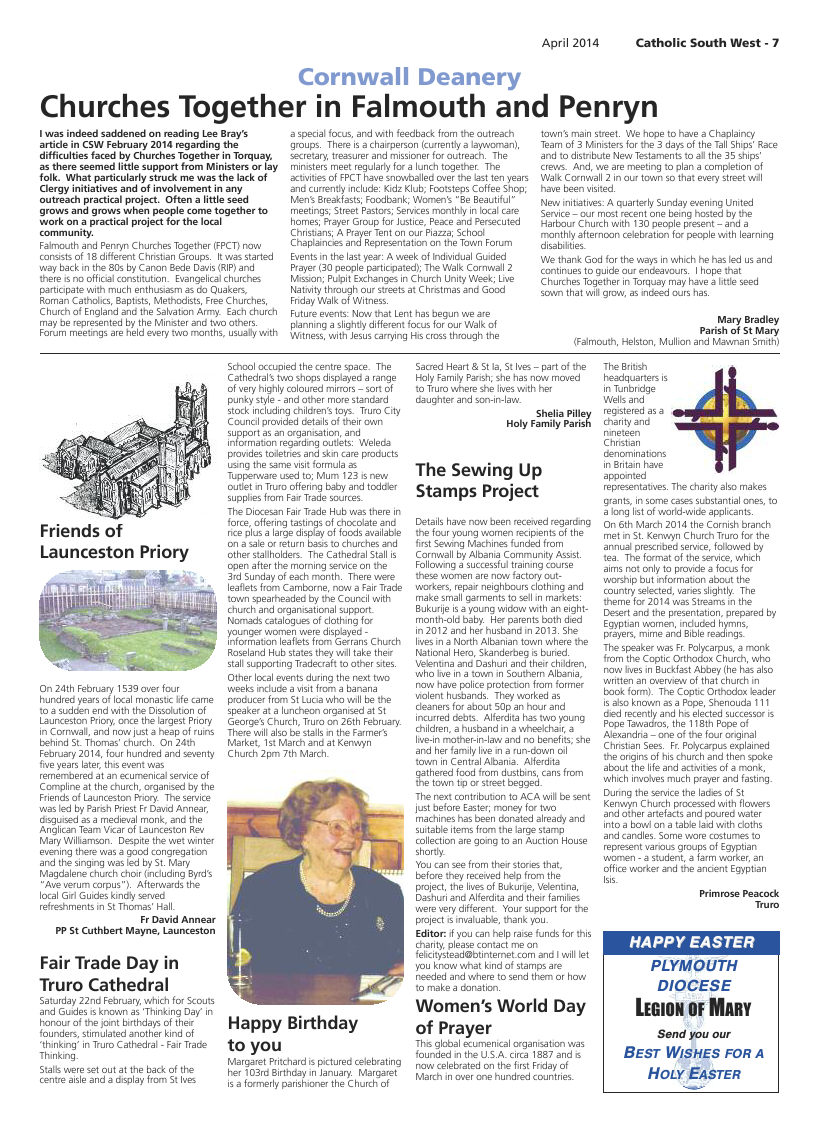 Apr 2014 edition of the Catholic South West