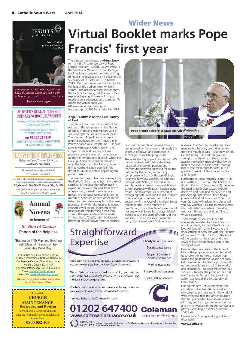 Apr 2014 edition of the Catholic South West