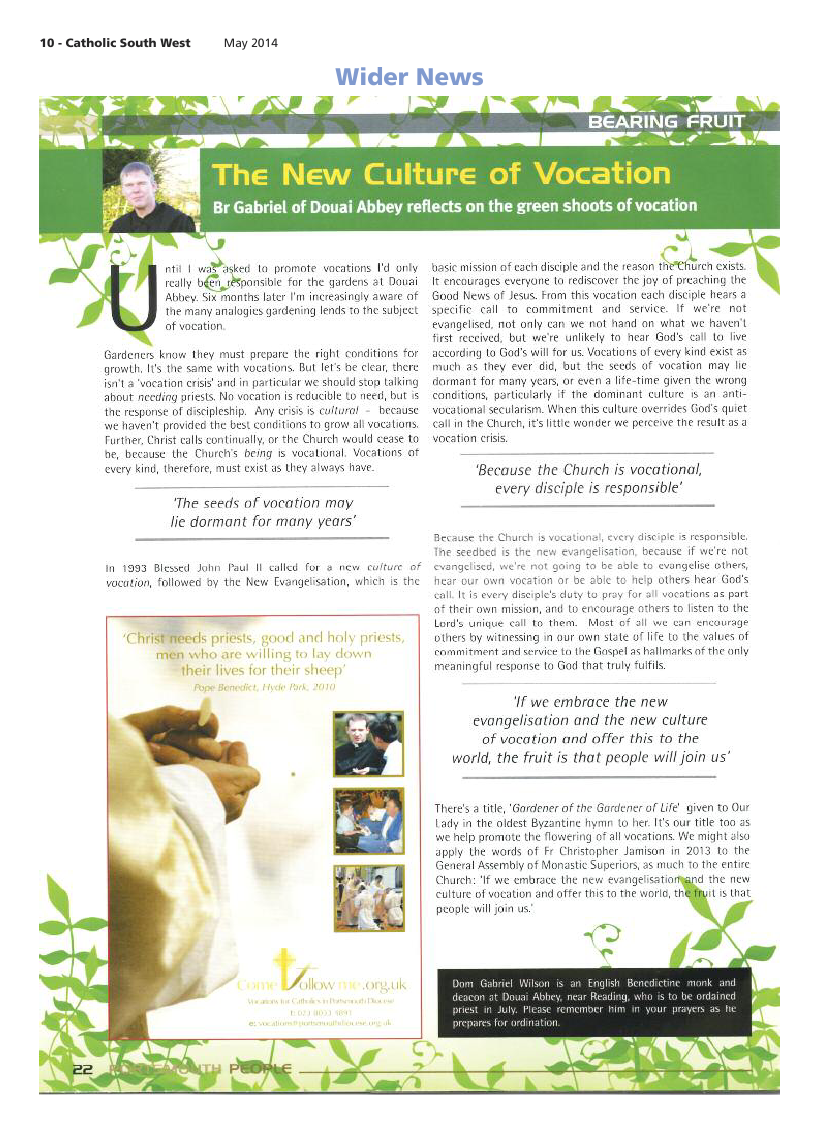 May 2014 edition of the Catholic South West