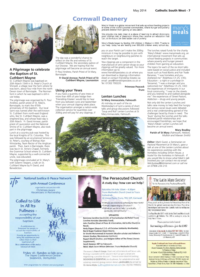 May 2014 edition of the Catholic South West