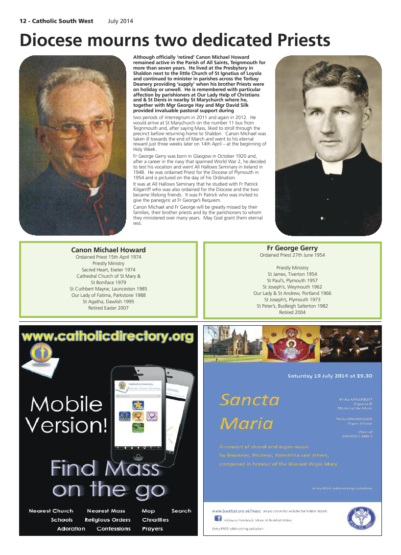 Jul 2014 edition of the Catholic South West