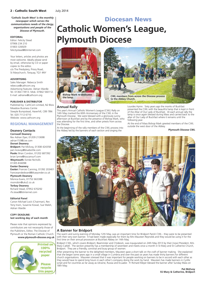 Jul 2014 edition of the Catholic South West