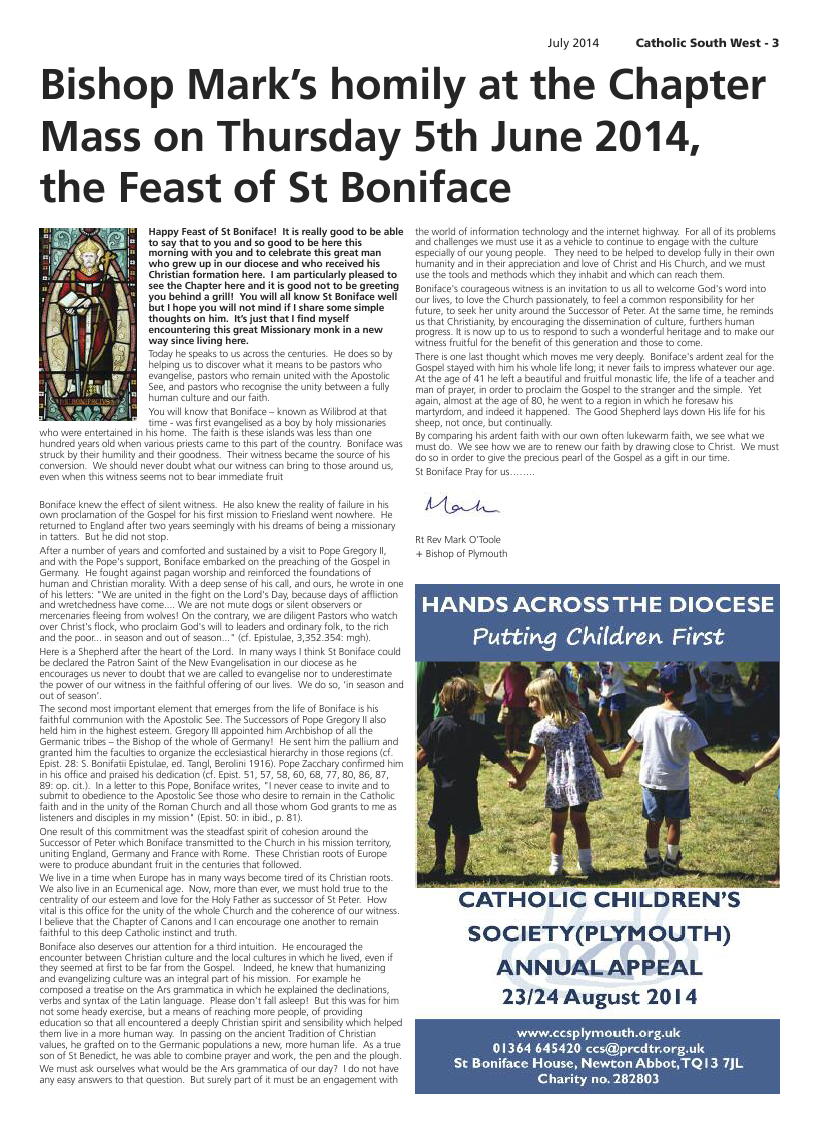 Jul 2014 edition of the Catholic South West