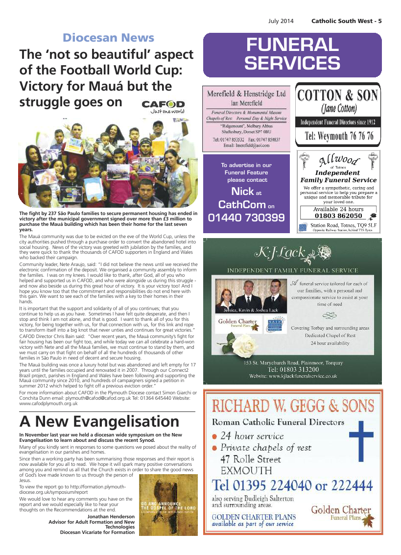 Jul 2014 edition of the Catholic South West