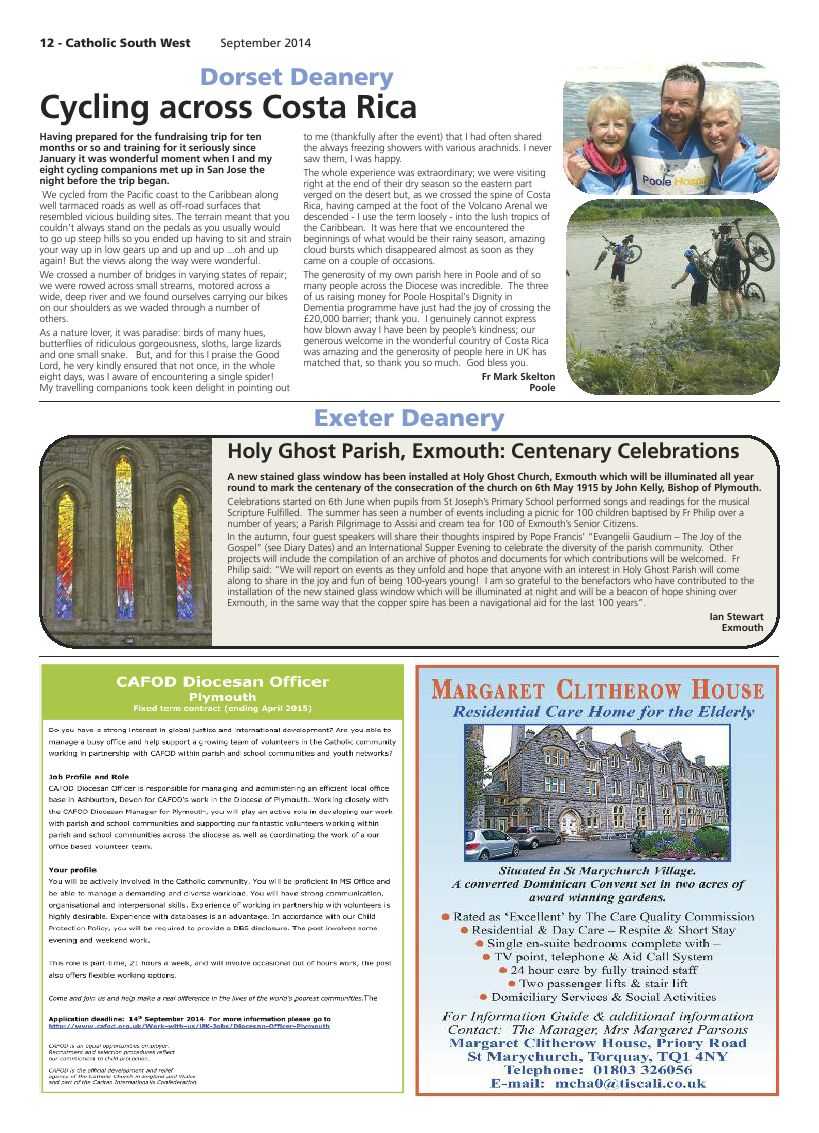 Sept 2014 edition of the Catholic South West