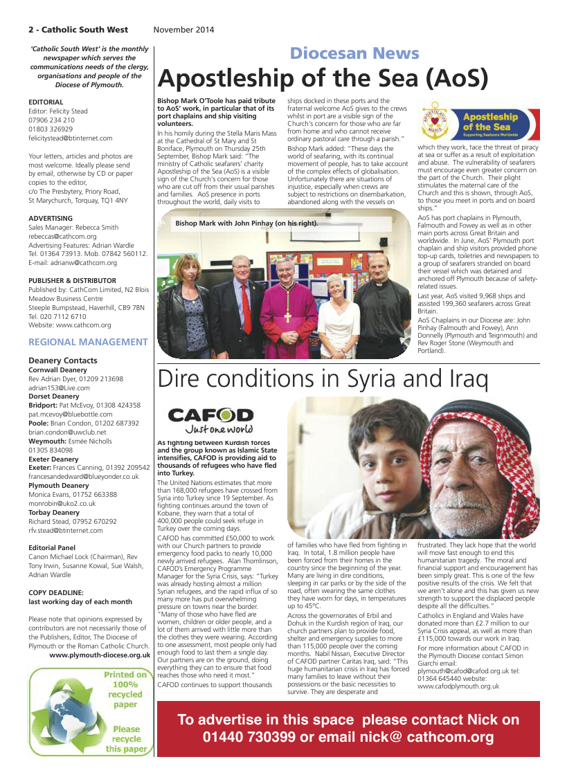 Nov 2014 edition of the Catholic South West