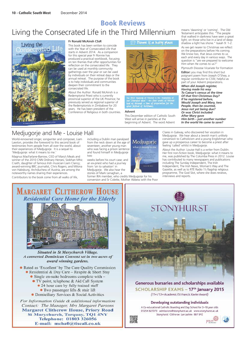 Dec 2014 edition of the Catholic South West